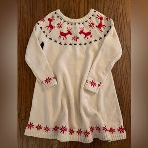 Hanna Andersson Dear Deer Holiday Sweater Dress - size 5/ 110